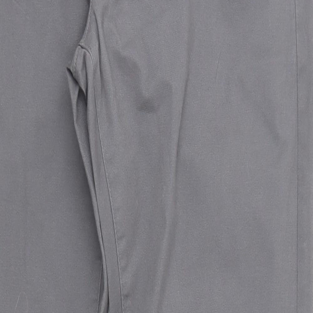 Easy Mens Grey  Cotton Chino Trousers Size 36 in L33 in Regular Button