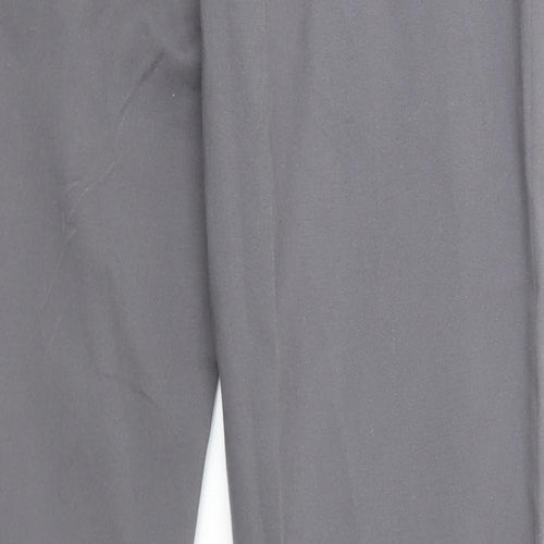 Easy Mens Grey  Cotton Chino Trousers Size 36 in L33 in Regular Button