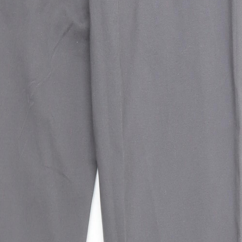 Easy Mens Grey  Cotton Chino Trousers Size 36 in L33 in Regular Button