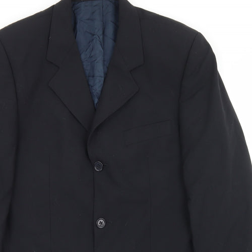 Jonathon Adams Mens Black  Polyester Jacket Blazer Size 38
