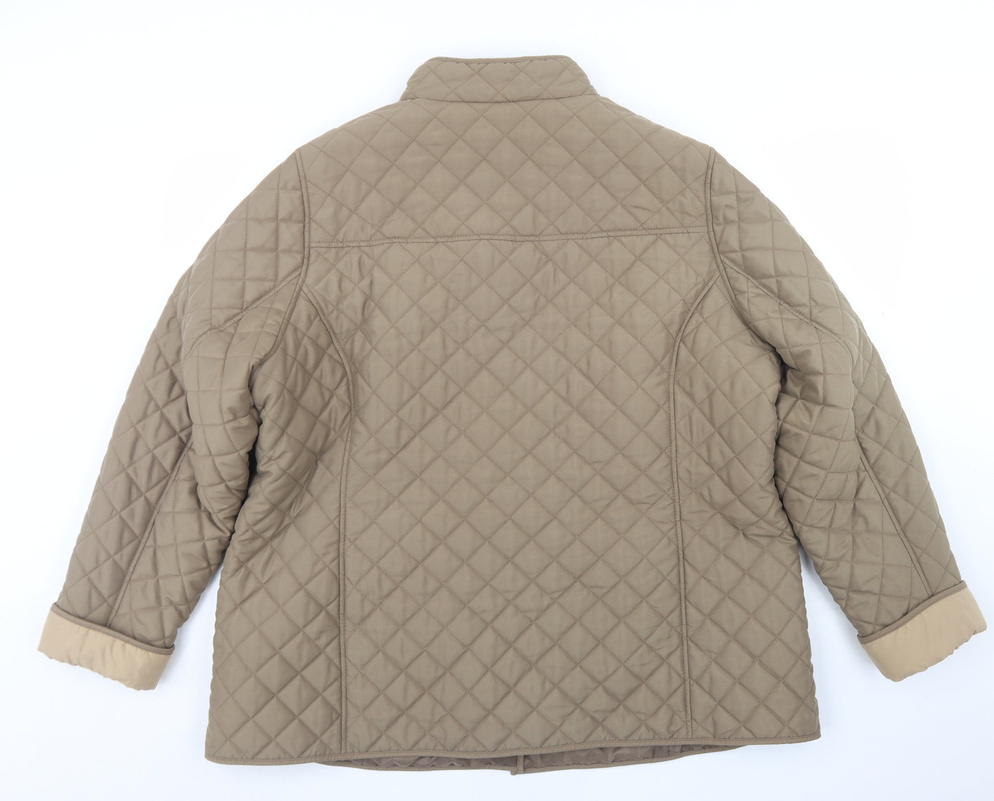 Marks and Spencer Womens Beige   Quilted Coat Size 22  Snap
