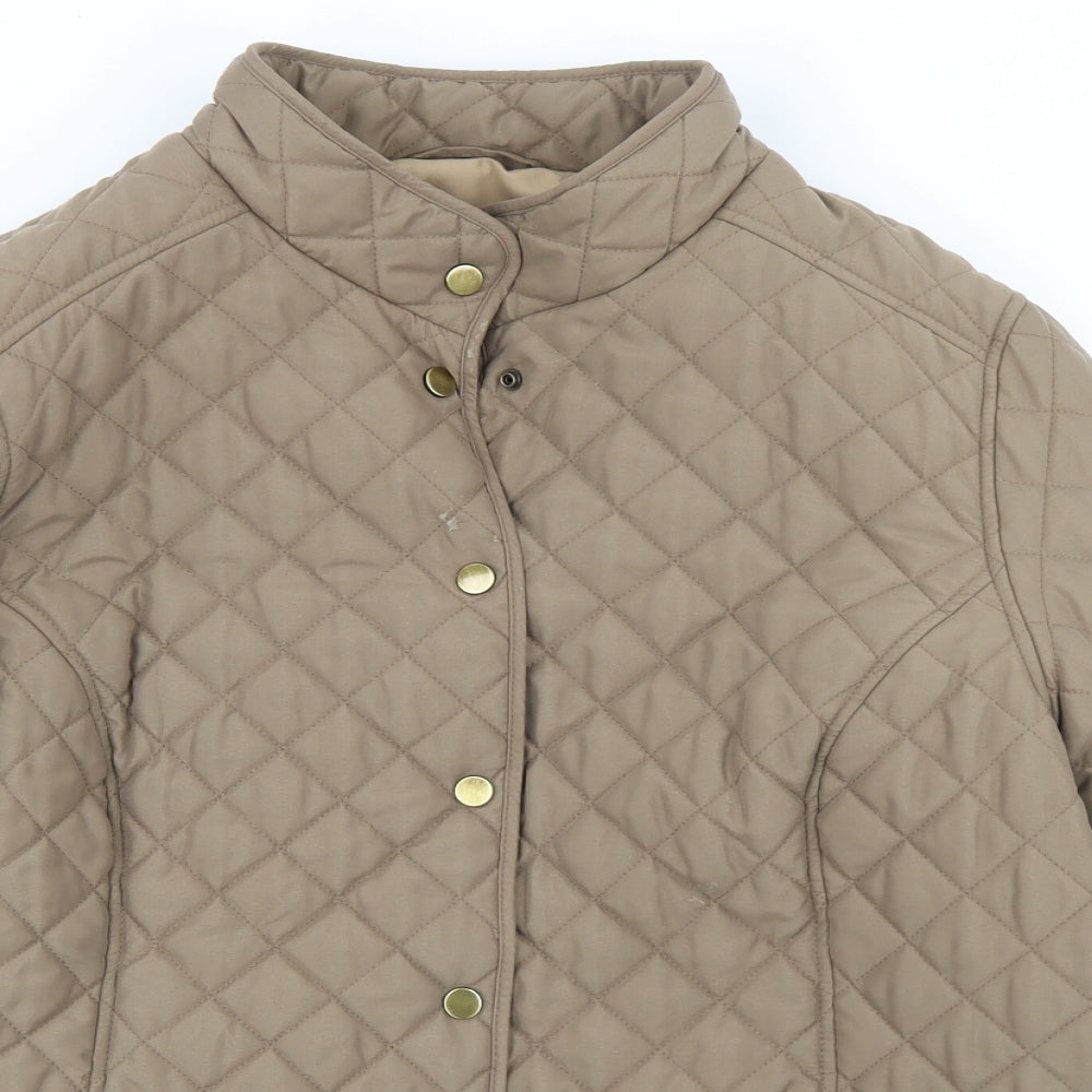 Marks and Spencer Womens Beige   Quilted Coat Size 22  Snap