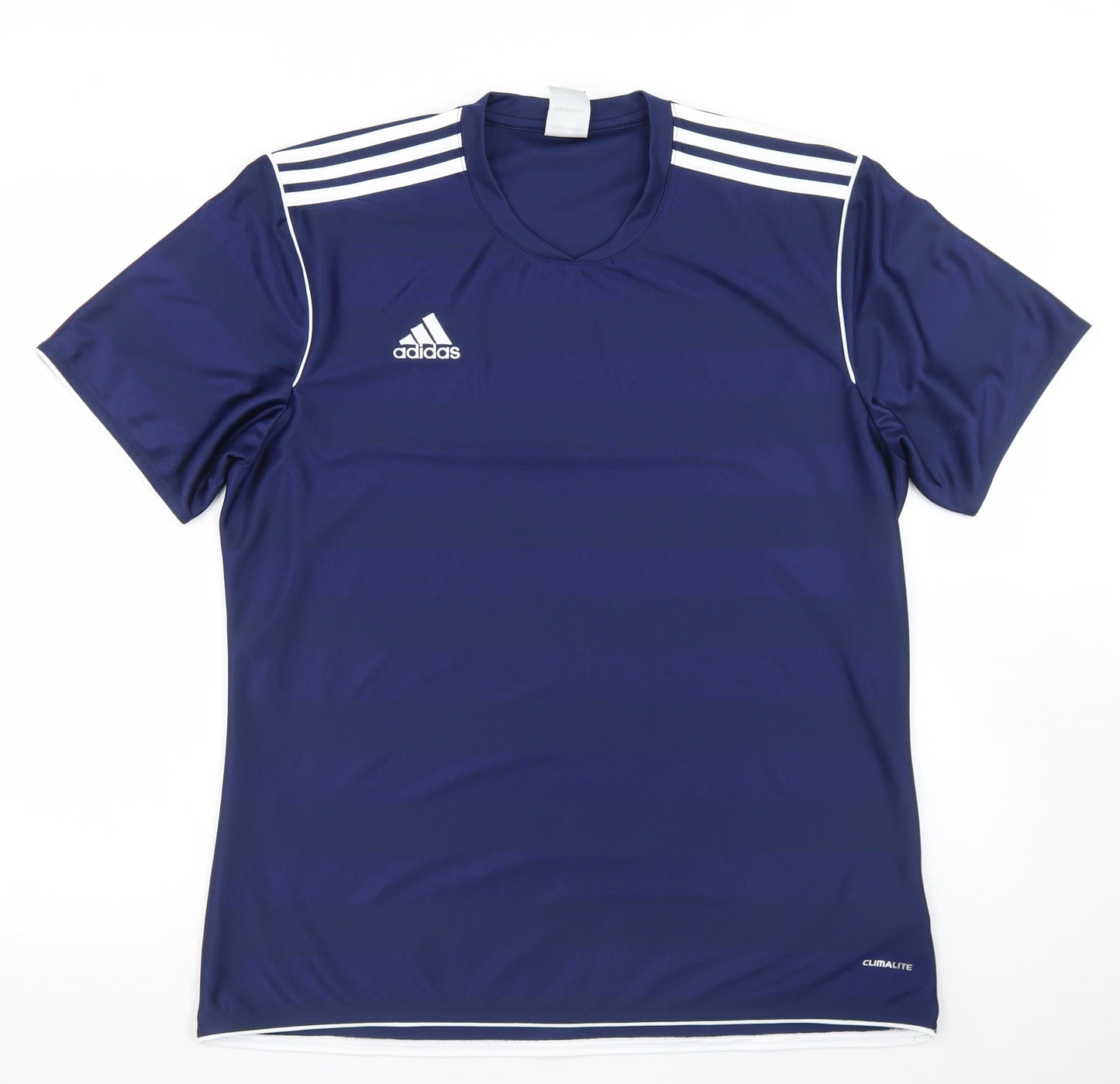 adidas Mens Blue  Polyester Basic T-Shirt Size L V-Neck