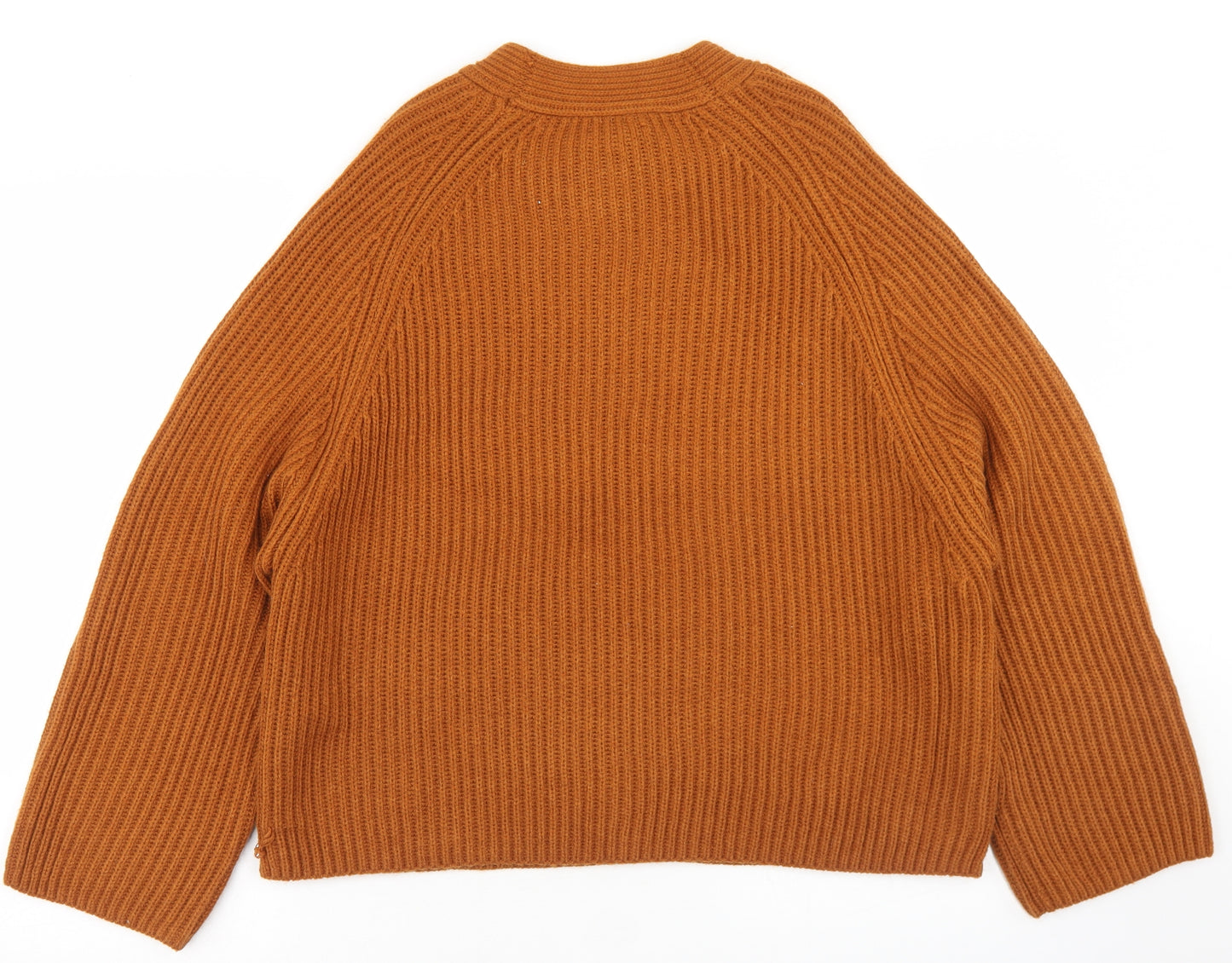 Topshop Womens Brown Round Neck  Acrylic Pullover Jumper Size L