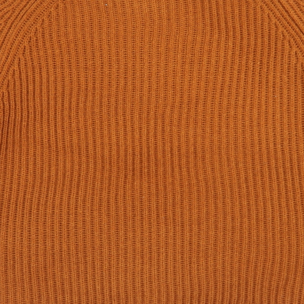 Topshop Womens Brown Round Neck  Acrylic Pullover Jumper Size L