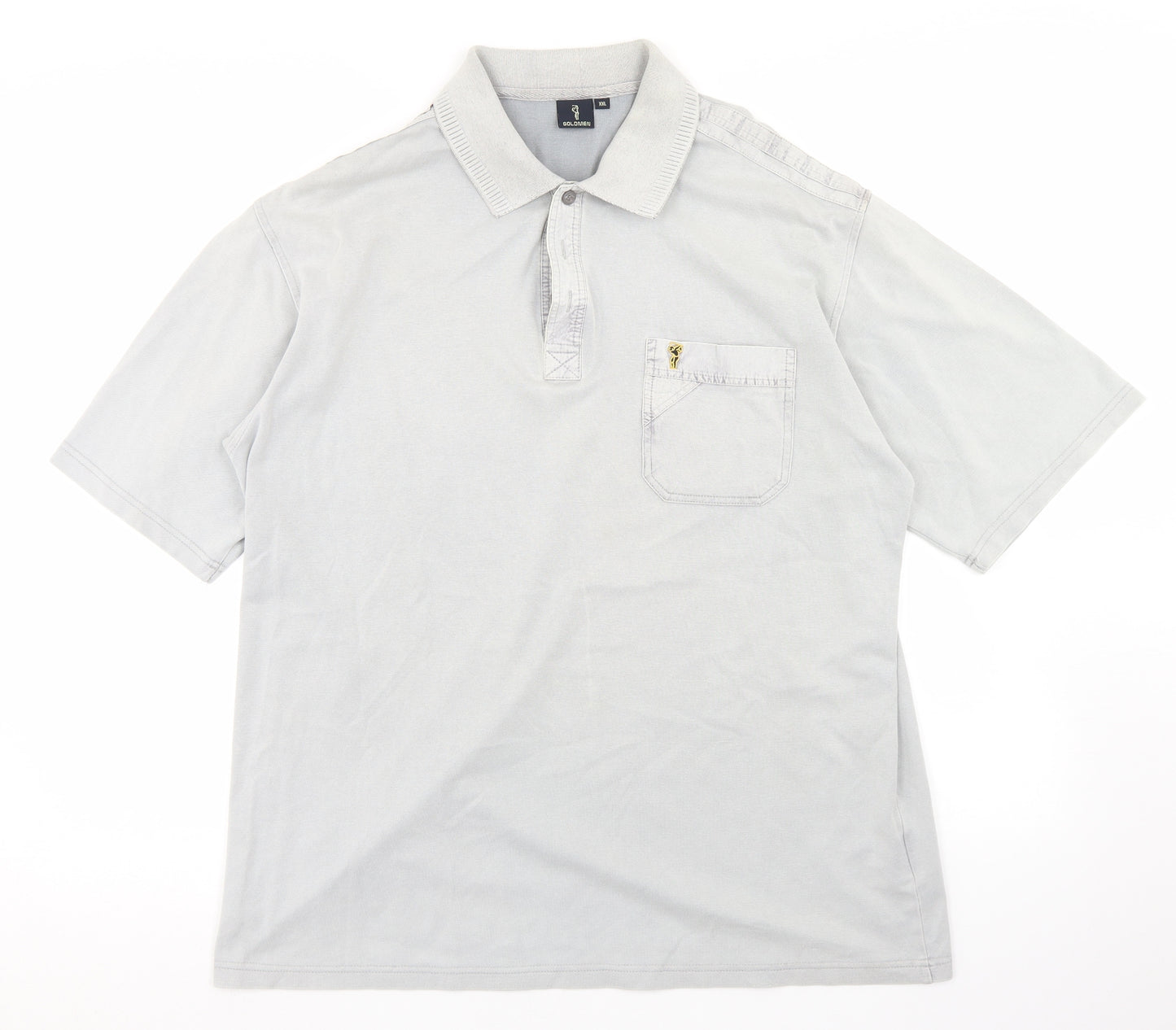 Goldmen Mens Grey  Cotton  Polo Size 2XL Collared