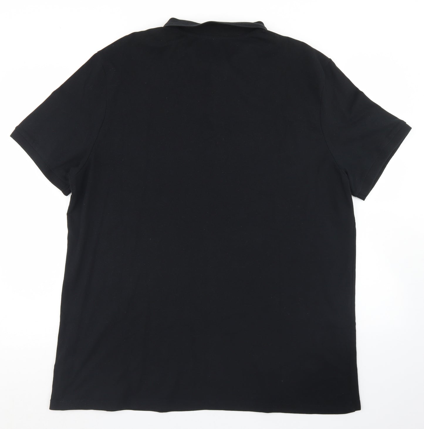 F&F Mens Black  Cotton  Polo Size 2XL Collared
