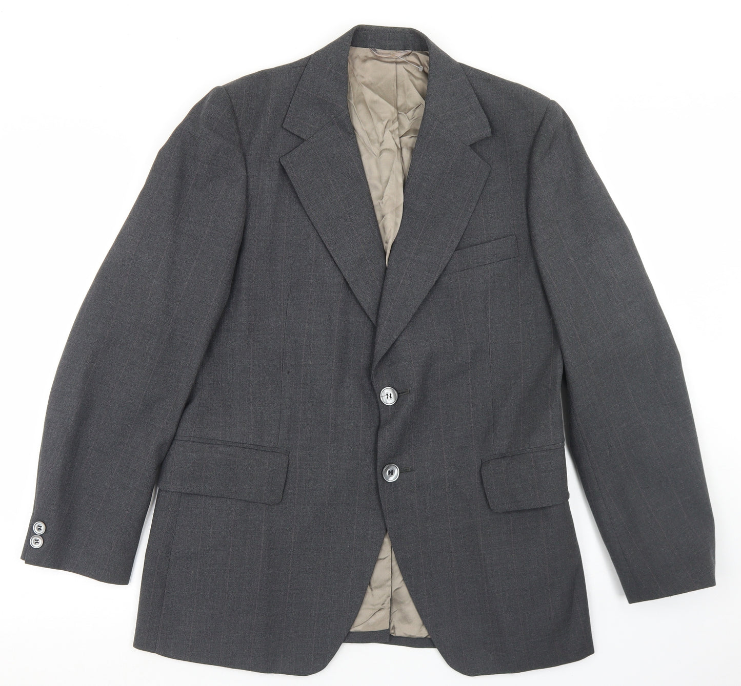 Jackson Mens Grey Plaid Polyester Jacket Blazer Size 36