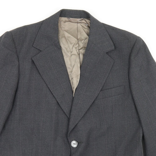 Jackson Mens Grey Plaid Polyester Jacket Blazer Size 36