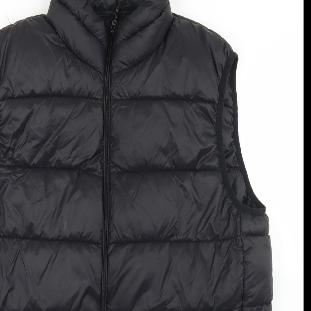 Dunnes Stores Mens Black   Gilet Coat Size L  Zip
