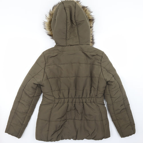 H&M Womens Green   Parka Coat Size 10  Zip