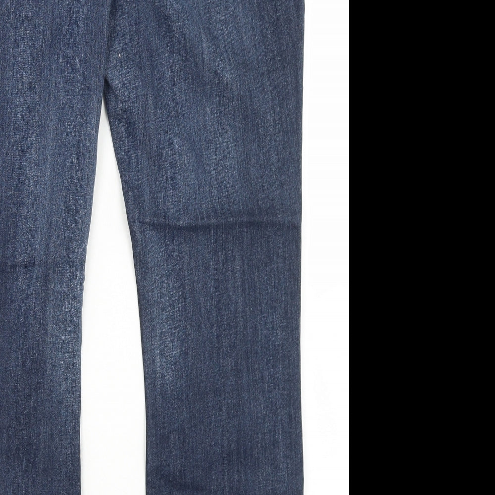 Per Una Mens Blue  Cotton Bootcut Jeans Size 18 L28 in Regular Button