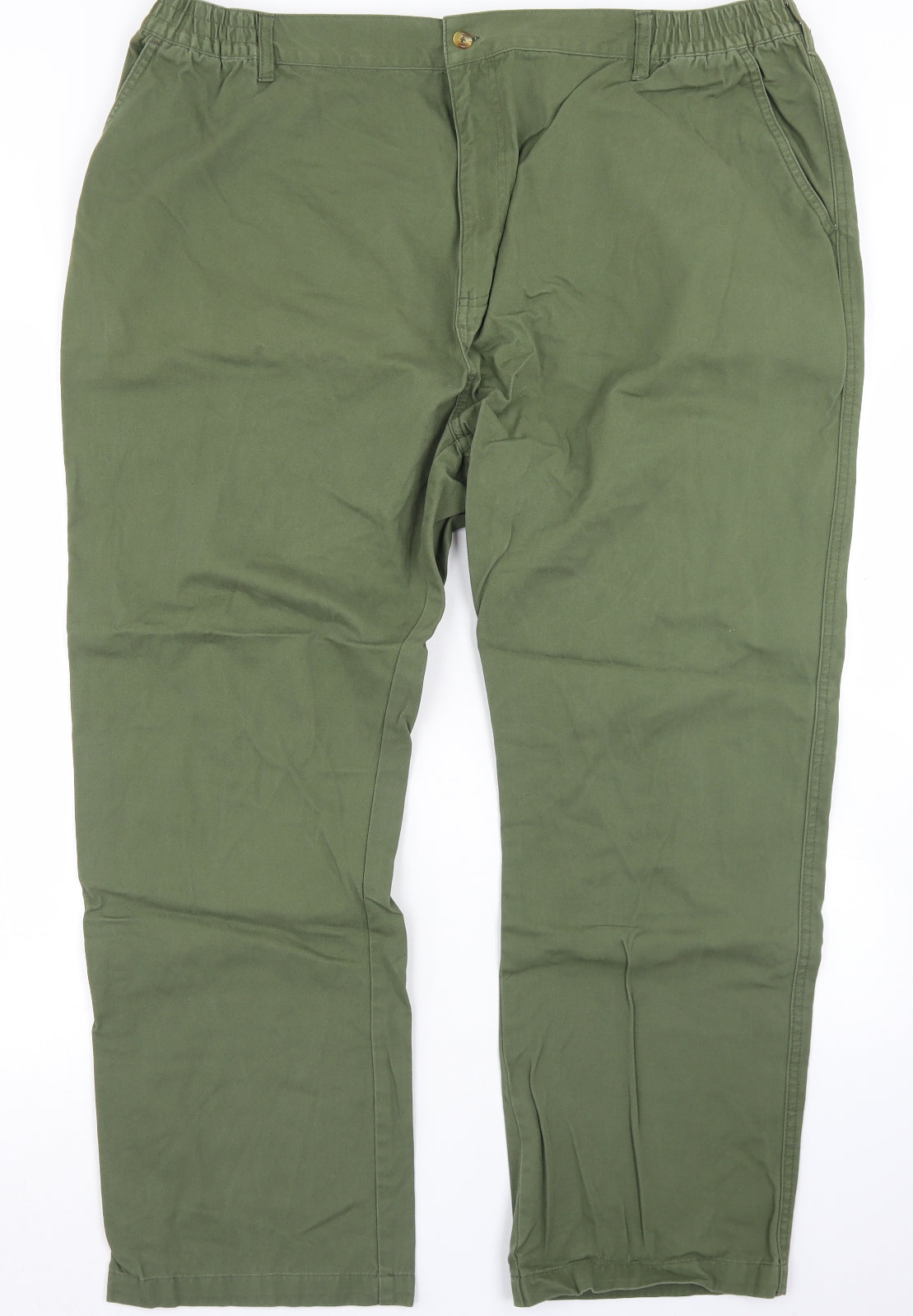 Cotton Traders Mens Green  Cotton Cargo Trousers Size 48 in L25 in Regular Button