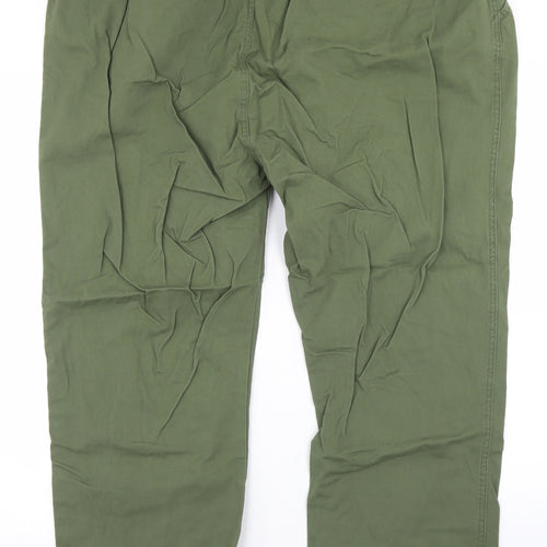 Cotton Traders Mens Green  Cotton Cargo Trousers Size 48 in L25 in Regular Button
