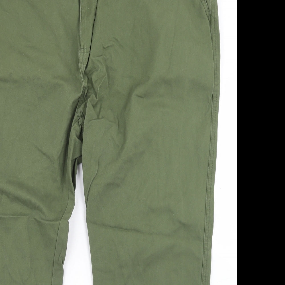Cotton Traders Mens Green  Cotton Cargo Trousers Size 48 in L25 in Regular Button