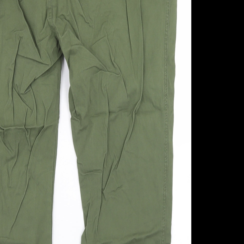 Cotton Traders Mens Green  Cotton Cargo Trousers Size 48 in L25 in Regular Button