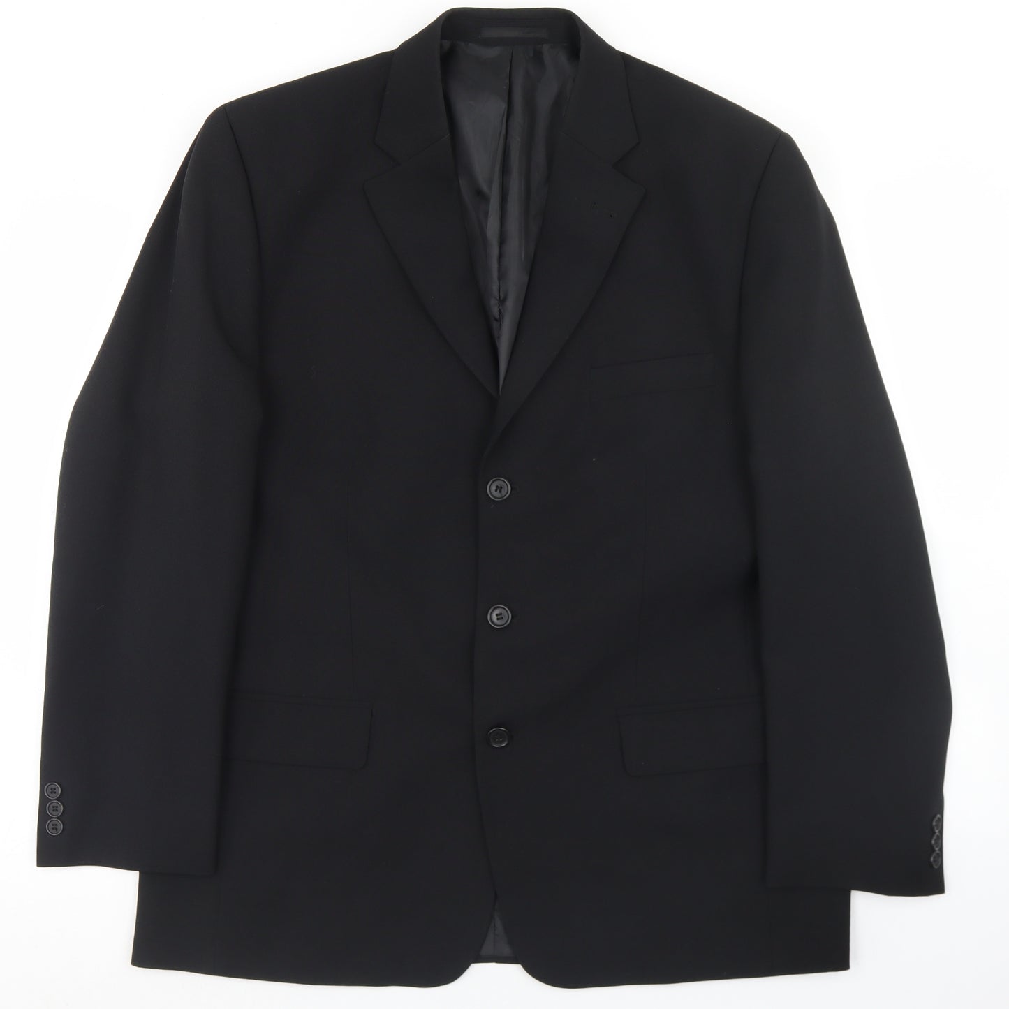 George Mens Black  Polyester Jacket Blazer Size 42