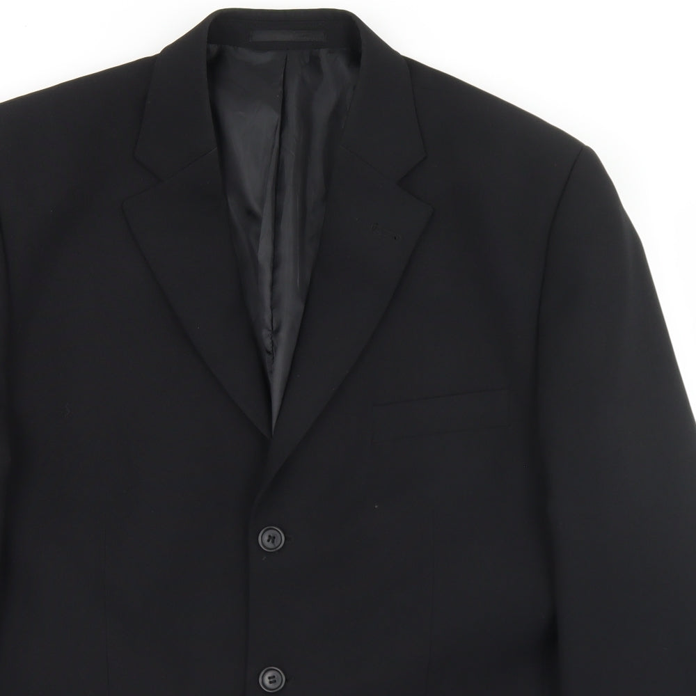 George Mens Black  Polyester Jacket Blazer Size 42