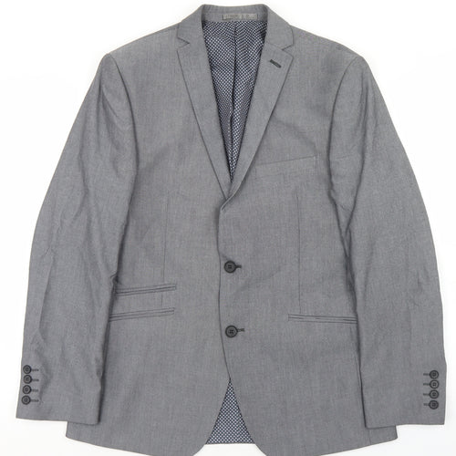 Limehaus Mens Grey  Polyester Jacket Blazer Size 40