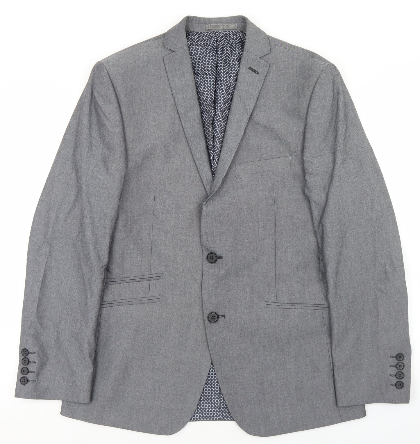 Limehaus Mens Grey  Polyester Jacket Blazer Size 40