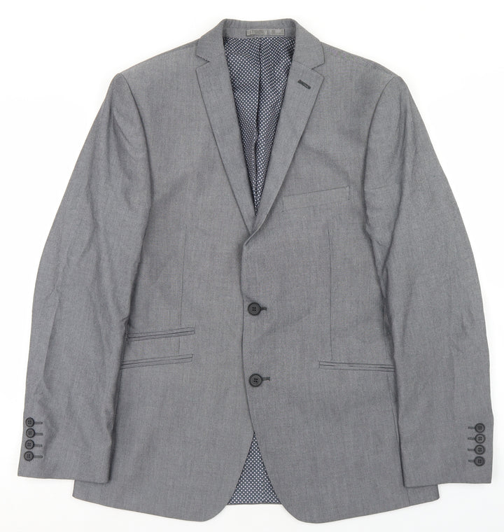 Limehaus Mens Grey  Polyester Jacket Blazer Size 40