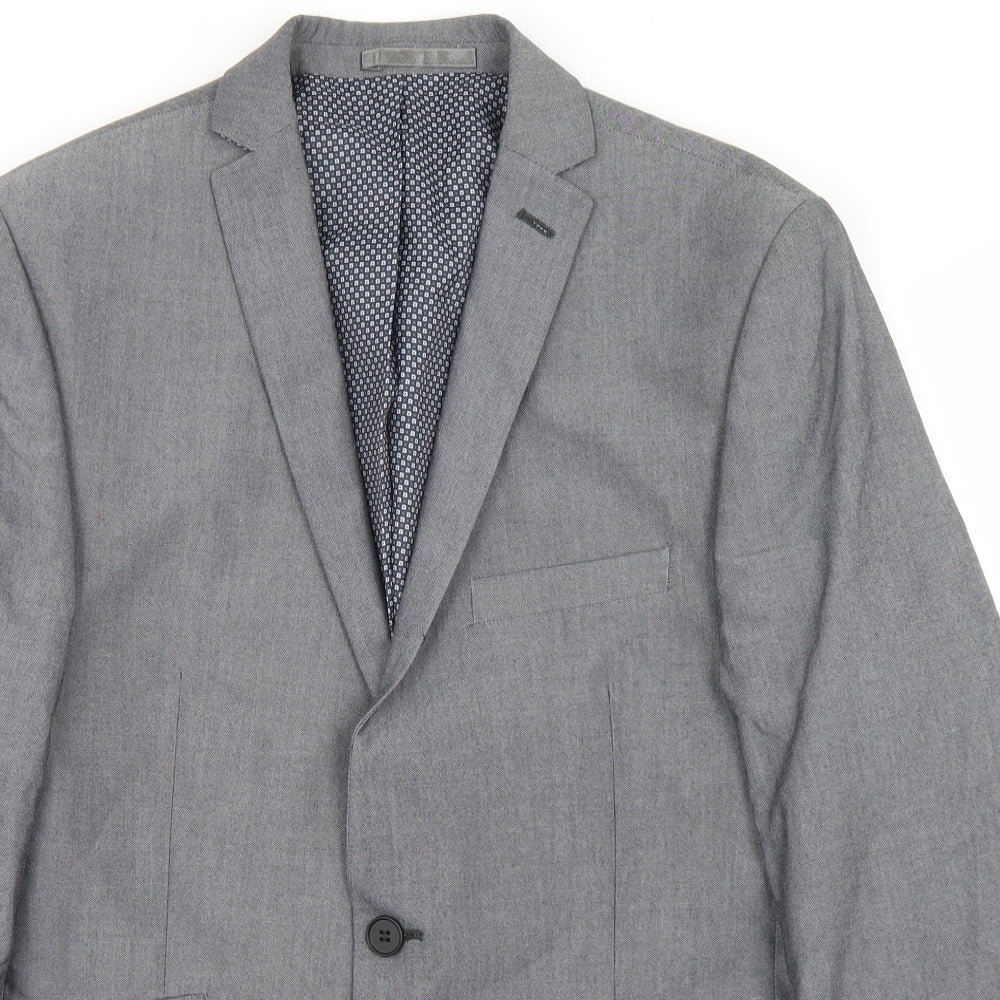Limehaus Mens Grey  Polyester Jacket Blazer Size 40