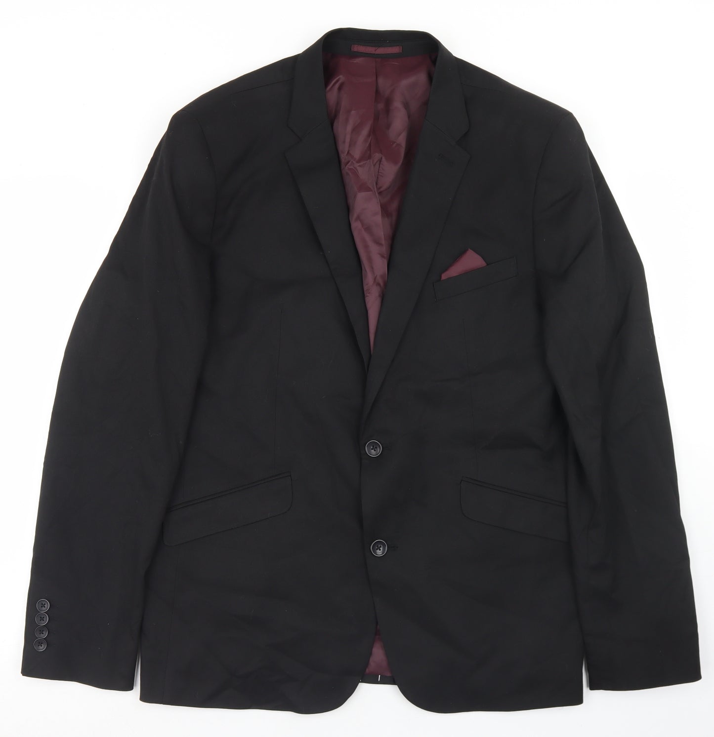 NEXT Mens Black  Polyacrylate Fibre Jacket Blazer Size 44