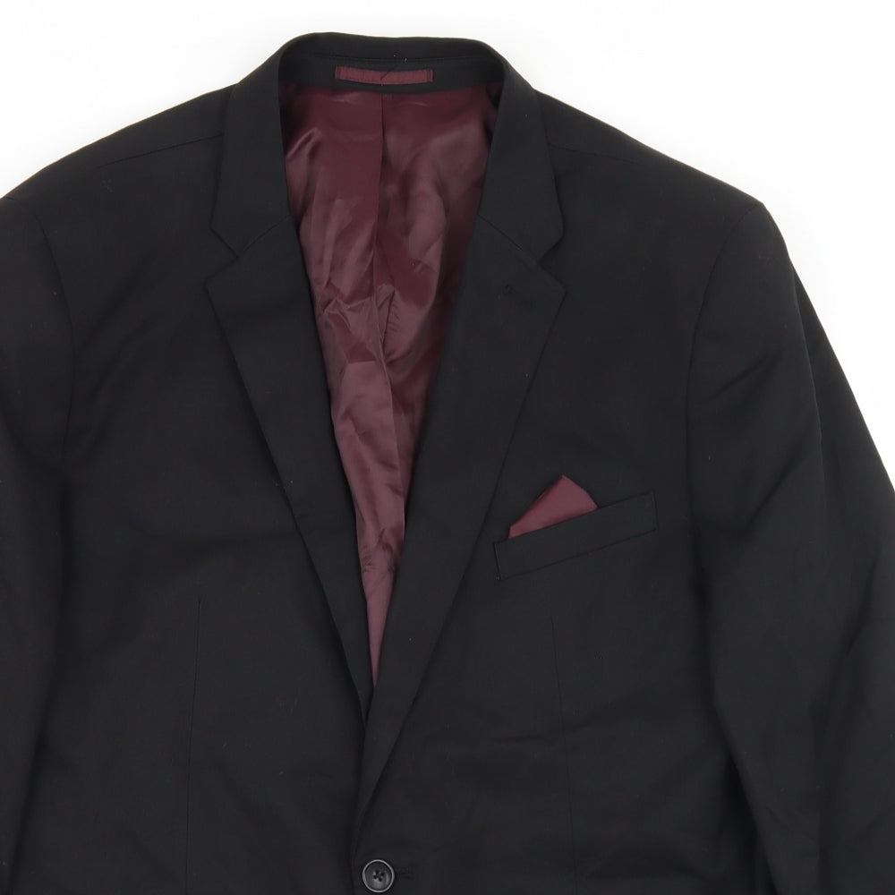 NEXT Mens Black  Polyacrylate Fibre Jacket Blazer Size 44