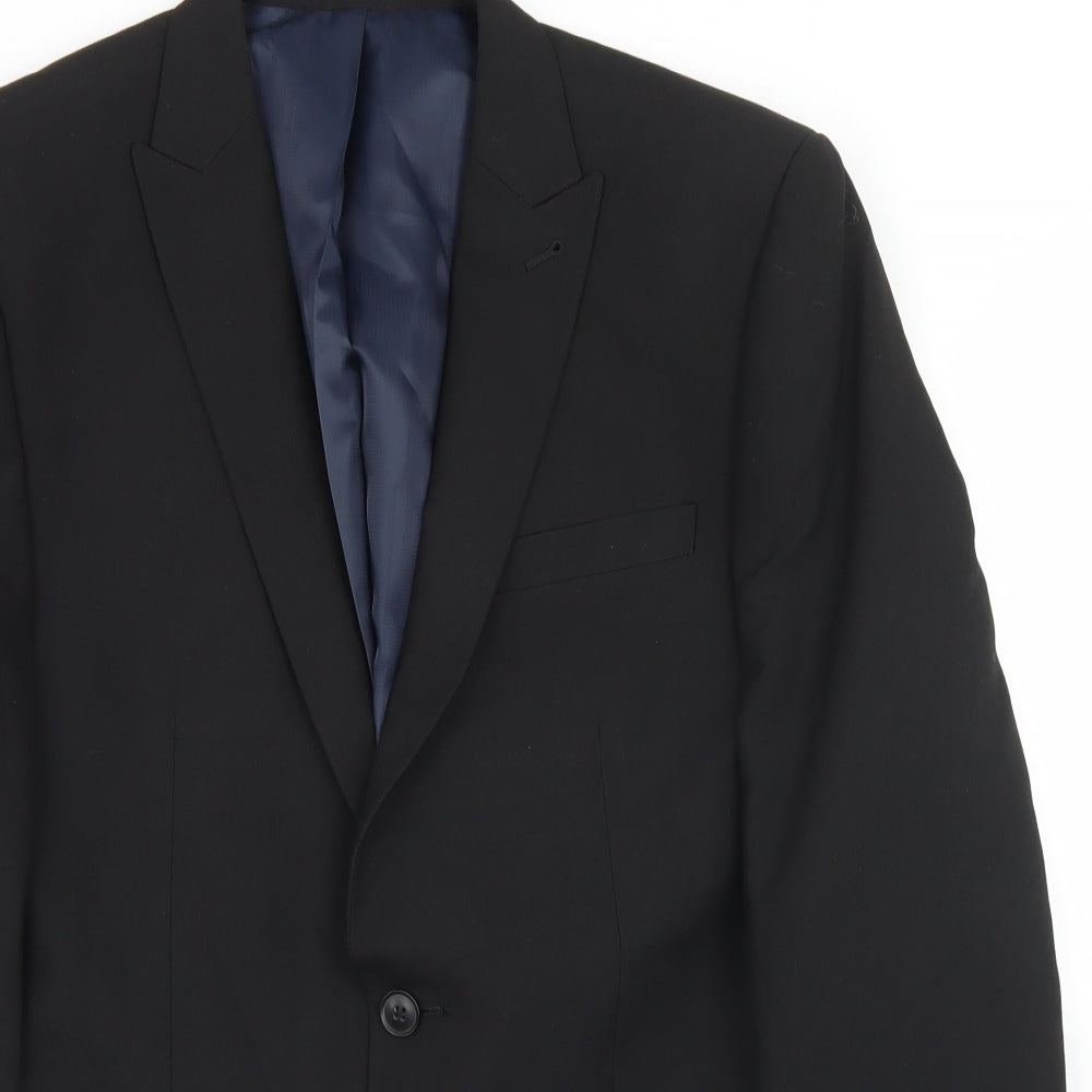 NEXT Mens Black  Polyester Jacket Blazer Size 40