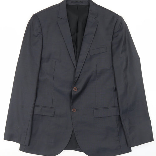 River Island Mens Blue  Wool Jacket Blazer Size 42
