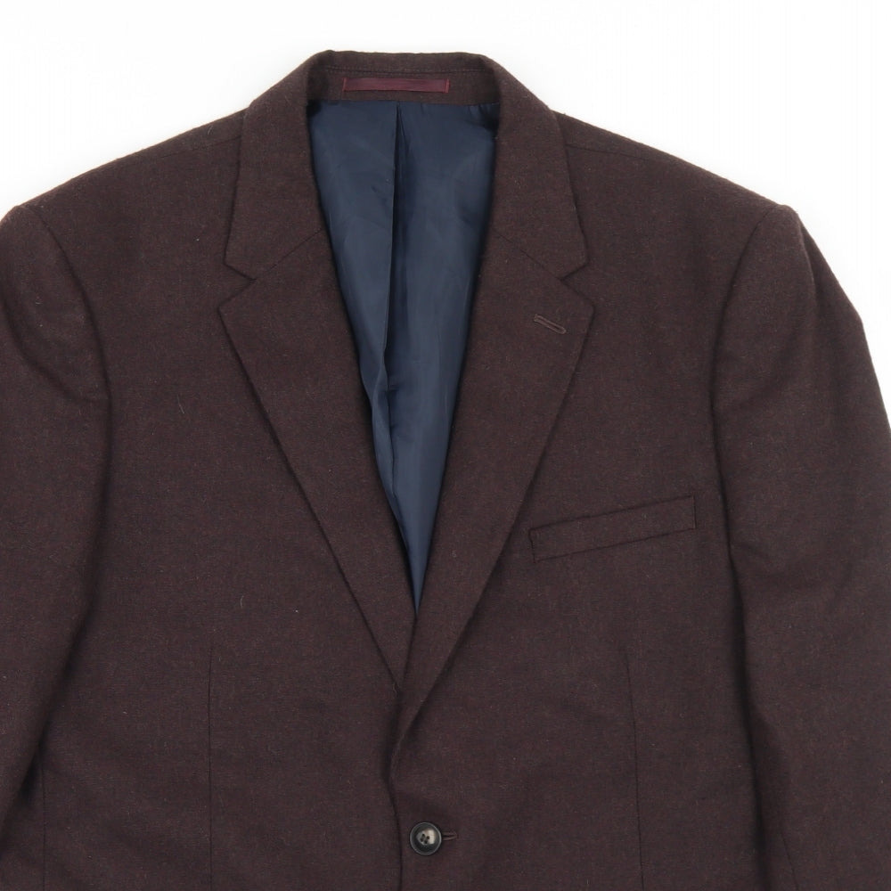 Marks and Spencer Mens Purple  Wool Jacket Blazer Size 42   - Tailored fit