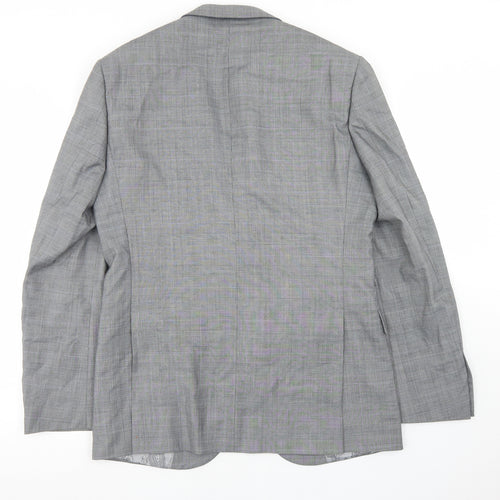 Taylor & Wright Mens Grey Plaid Polyacrylate Fibre Jacket Blazer Size 38   - Tailored fit