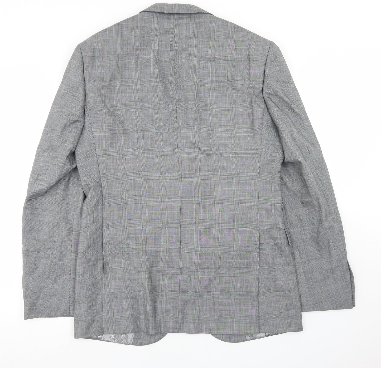 Taylor & Wright Mens Grey Plaid Polyacrylate Fibre Jacket Blazer Size 38   - Tailored fit