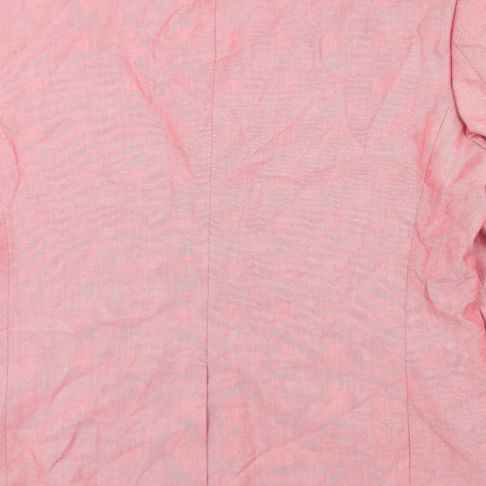 Easy Mens Pink  Cotton Jacket Blazer Size L   - tailored Fit