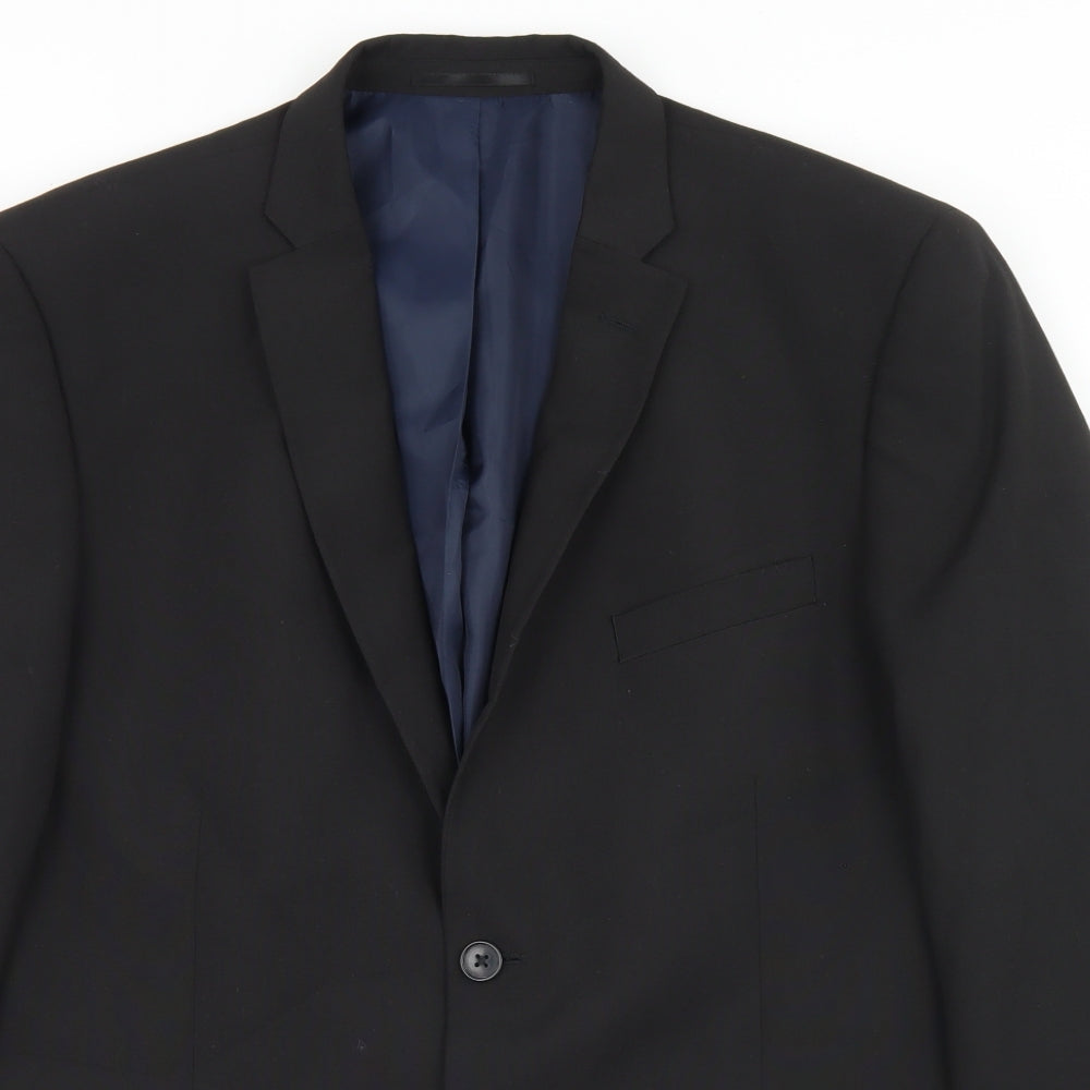 Debenhams Mens Black  Polyester Jacket Blazer Size 44