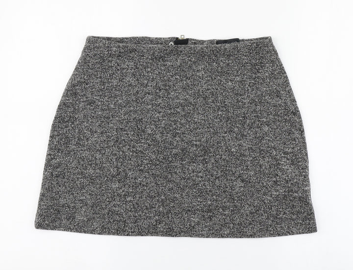 Topshop Womens Grey  Cotton Straight & Pencil Skirt Size 12   Zip