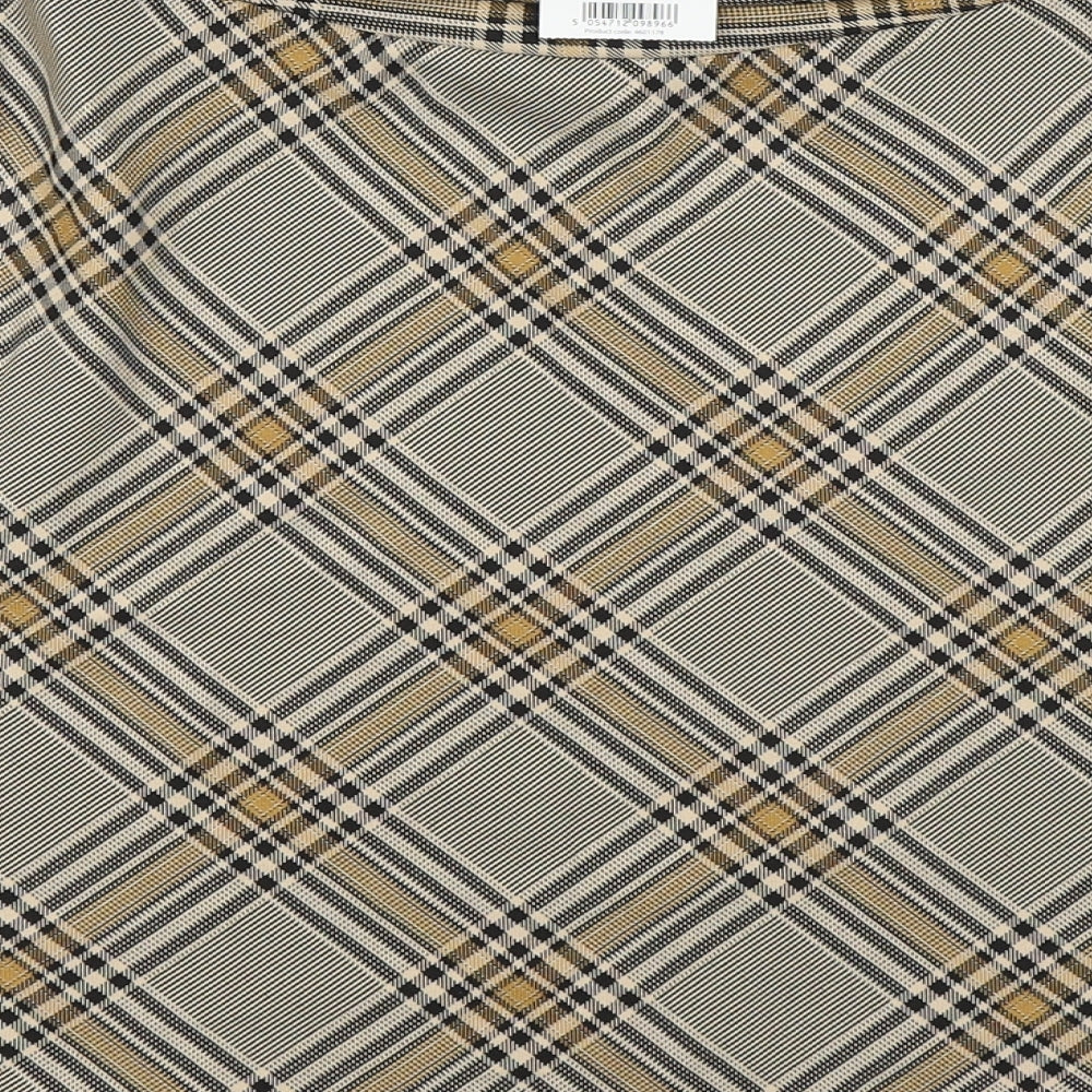 Peacocks Womens Brown Plaid Polyester A-Line Skirt Size 10   Zip