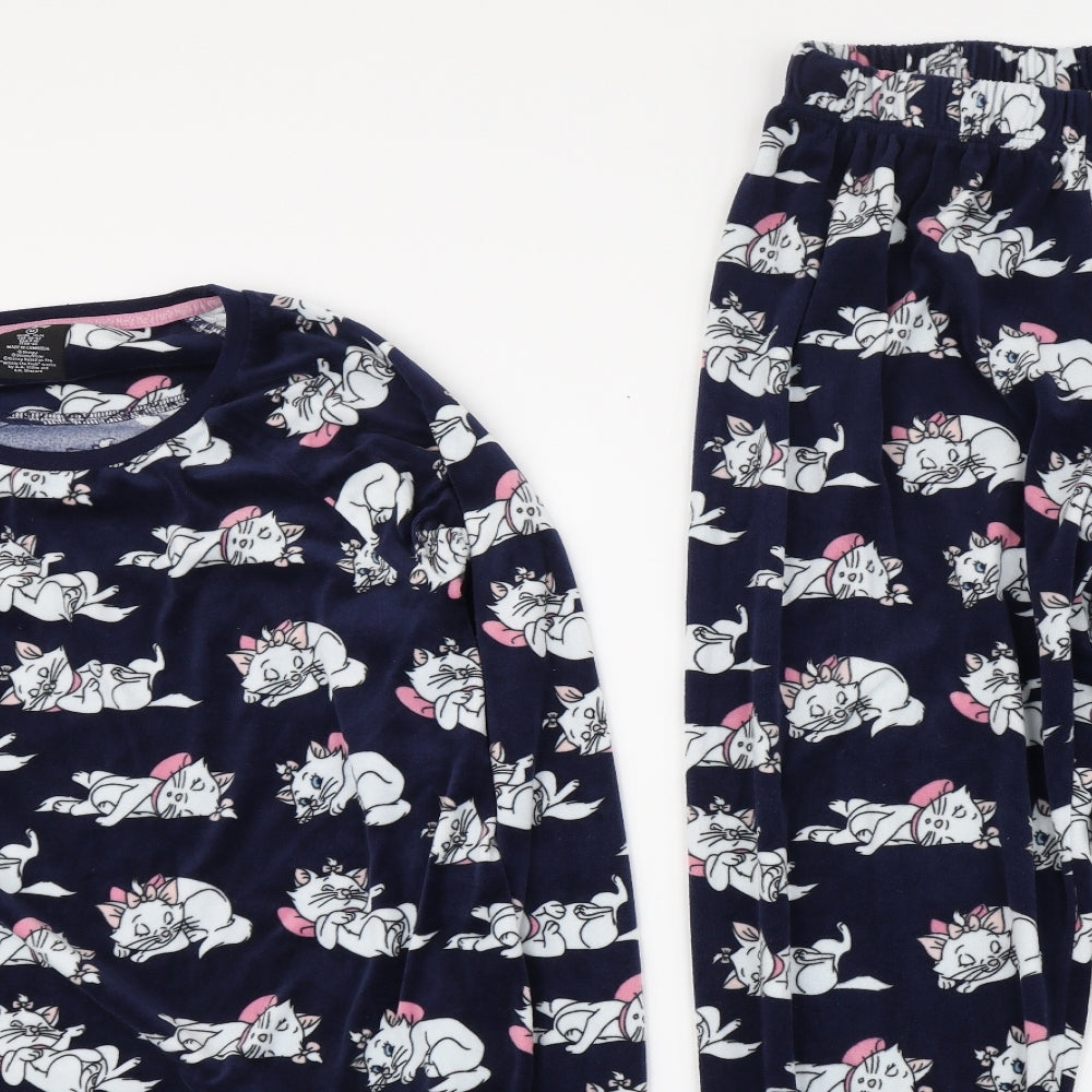 Primark Womens Blue Geometric Polyester Top Pyjama Set Size 14   - size 12-14