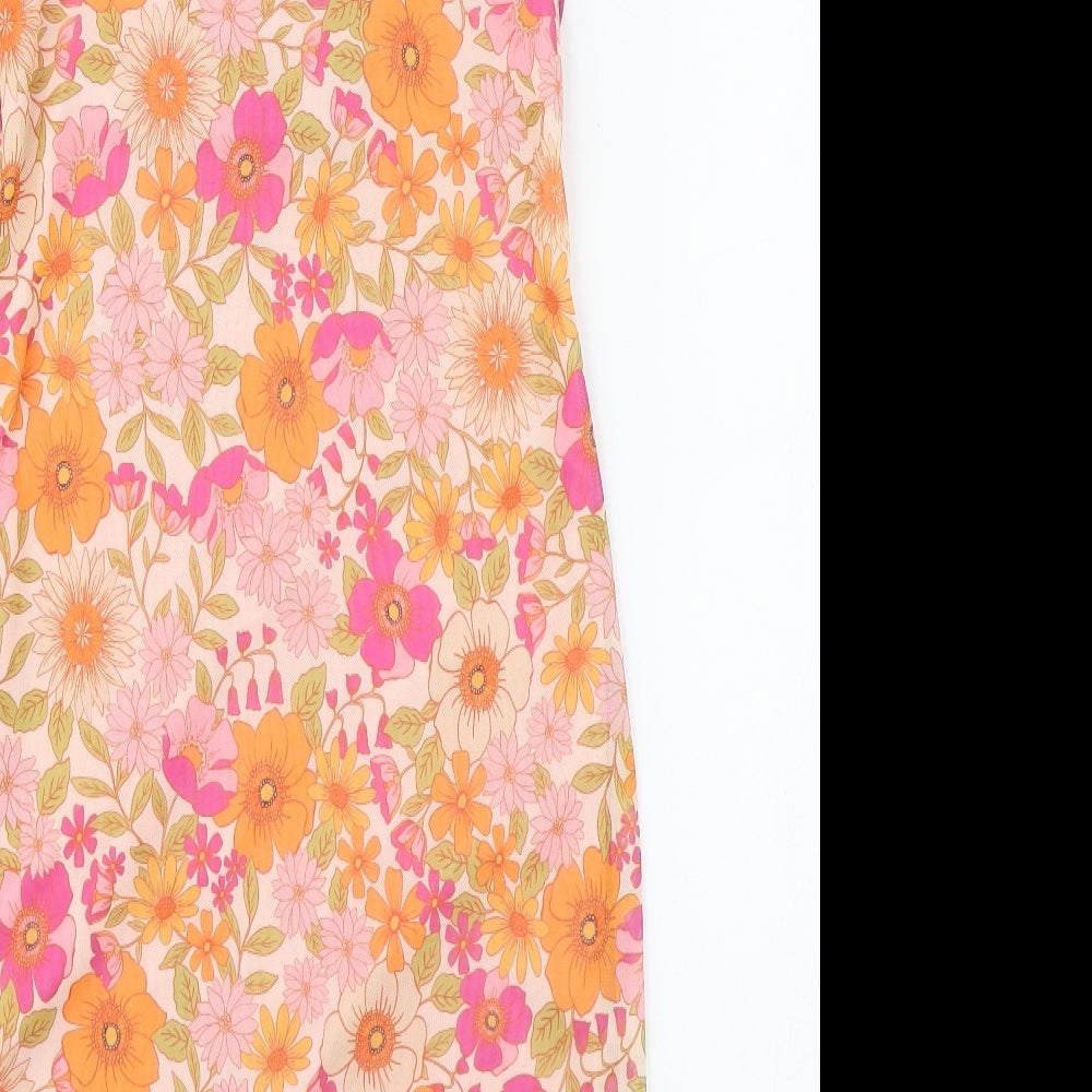 Primar Womens Multicoloured Floral Polyester Pencil Dress  Size 6  Square Neck Pullover