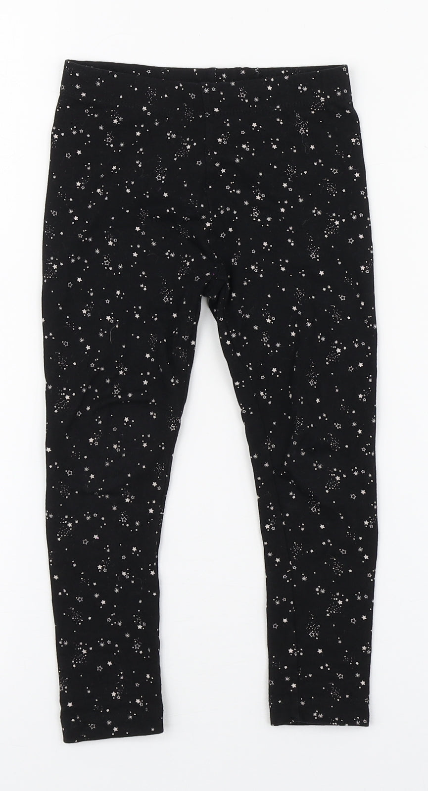 Dunnes Stores Girls Black Geometric Cotton Jogger Trousers Size 3-4 Years  Regular Pullover - Sparkle