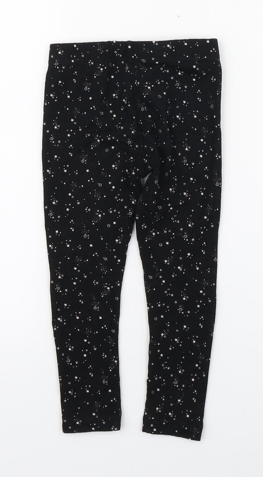 Dunnes Stores Girls Black Geometric Cotton Jogger Trousers Size 3-4 Years  Regular Pullover - Sparkle
