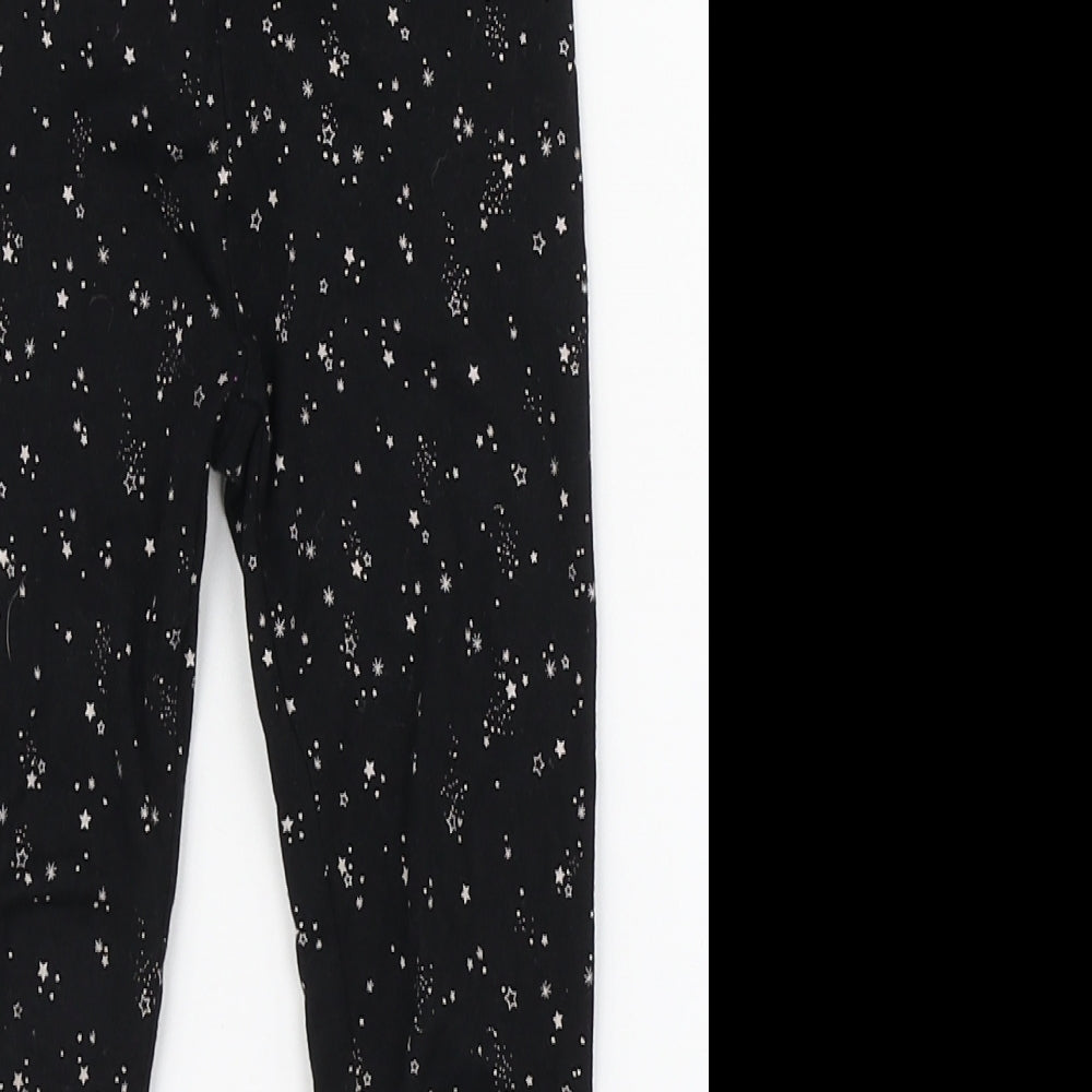 Dunnes Stores Girls Black Geometric Cotton Jogger Trousers Size 3-4 Years  Regular Pullover - Sparkle