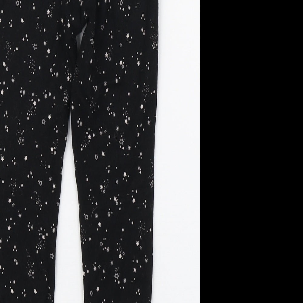 Dunnes Stores Girls Black Geometric Cotton Jogger Trousers Size 3-4 Years  Regular Pullover - Sparkle