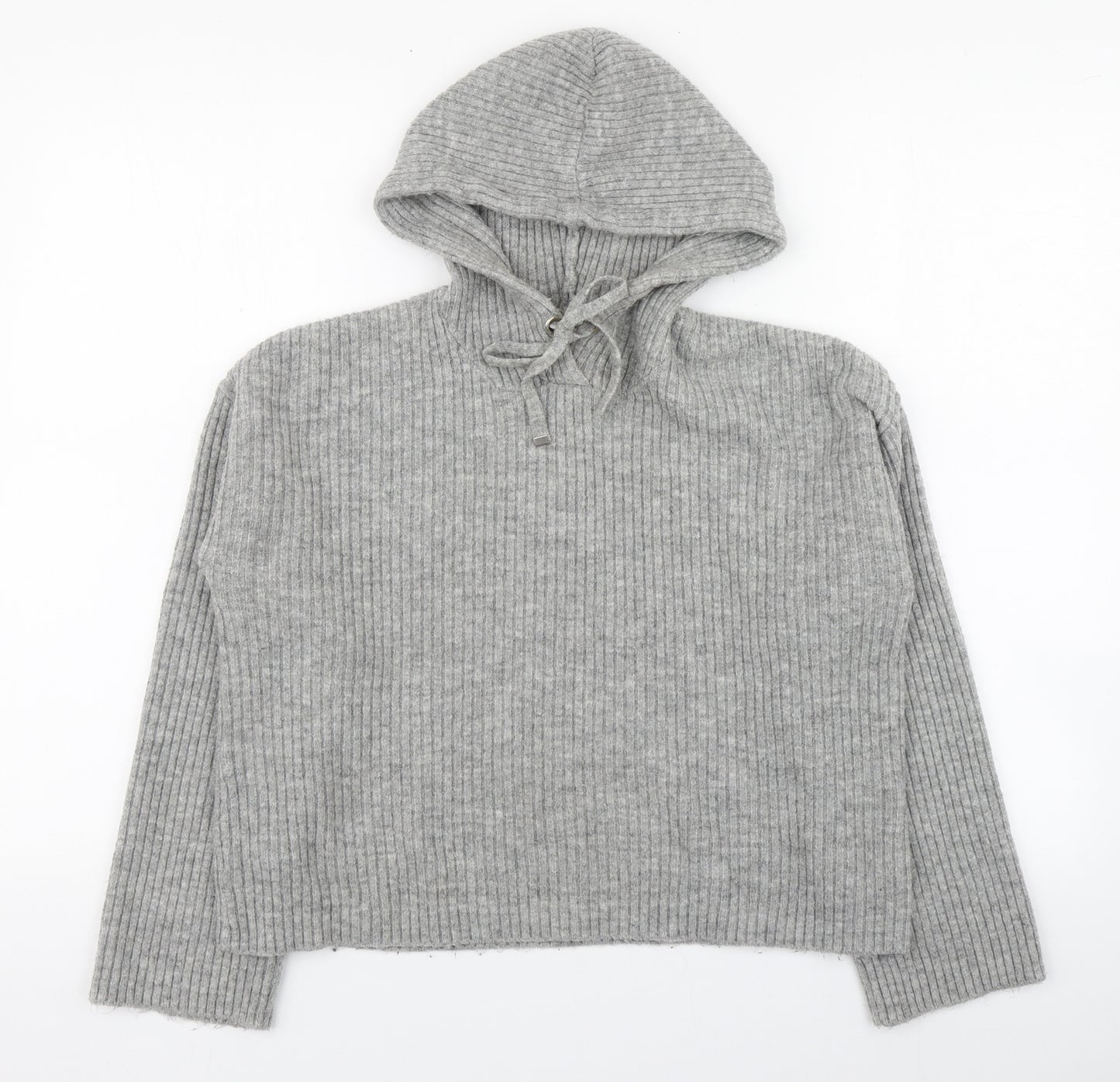 Urban Biss Womens Grey Round Neck  Acrylic Pullover Jumper Size 10
