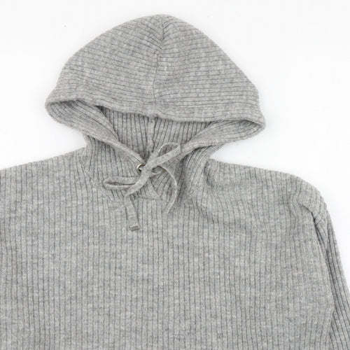 Urban Biss Womens Grey Round Neck  Acrylic Pullover Jumper Size 10
