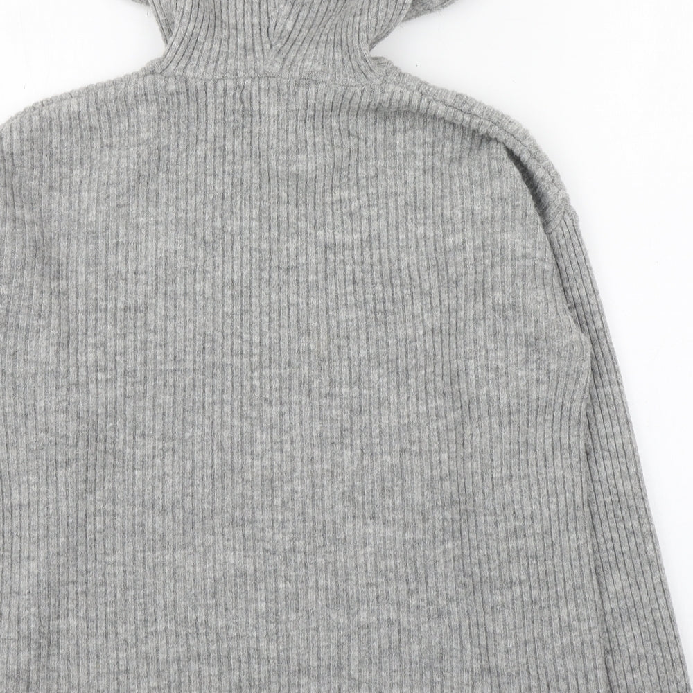 Urban Biss Womens Grey Round Neck  Acrylic Pullover Jumper Size 10