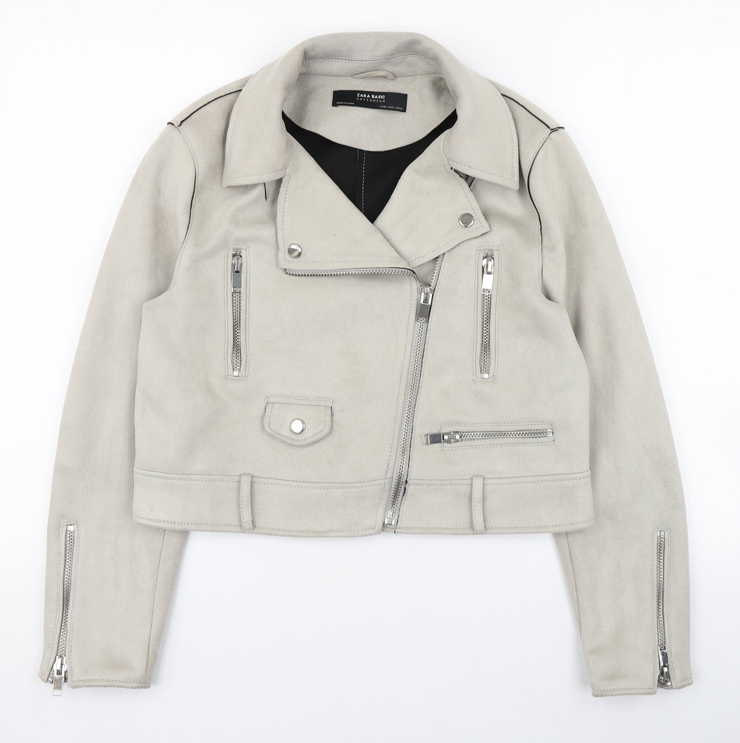 Zara Womens Grey   Jacket  Size L  Zip