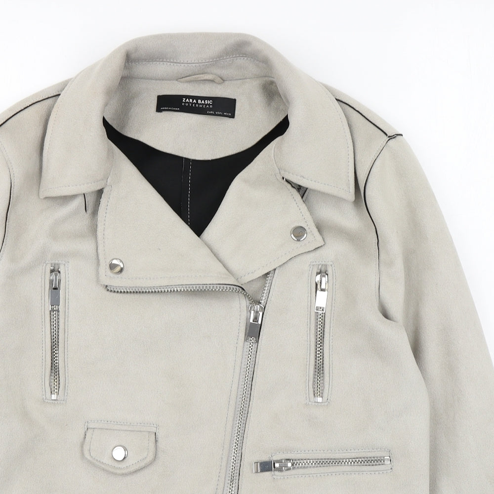 Zara Womens Grey   Jacket  Size L  Zip