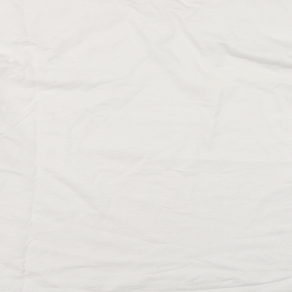 Marks and Spencer Womens Ivory  100% Cotton Basic T-Shirt Size 12 Round Neck