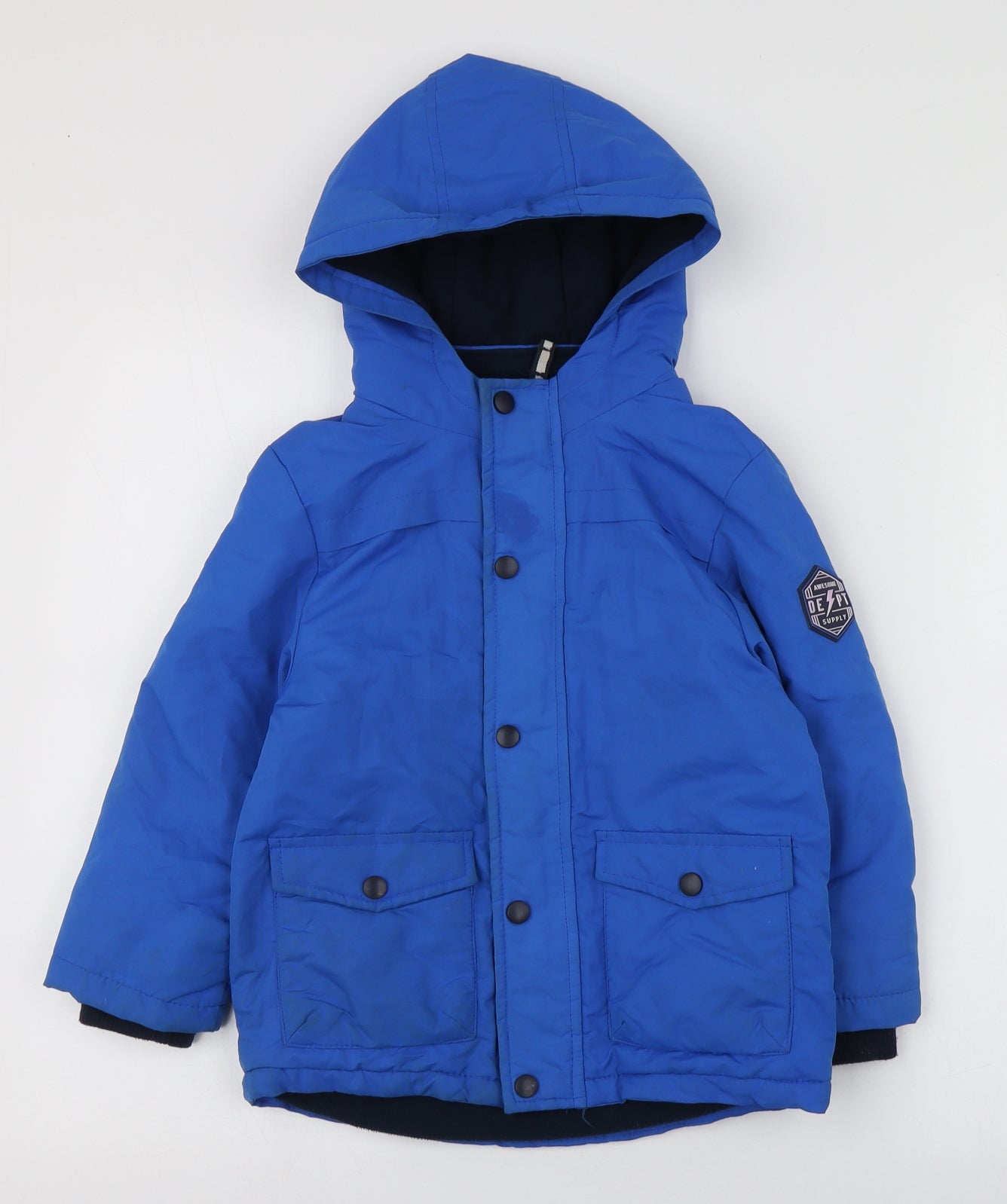 F&F Boys Blue   Rain Coat Coat Size 5-6 Years  Zip